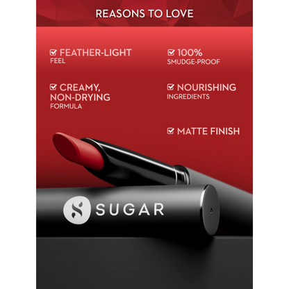 Sugar Cosmetics Matte Attack Transferproof Lipstick - 14 Caffeine Bandit - Dista