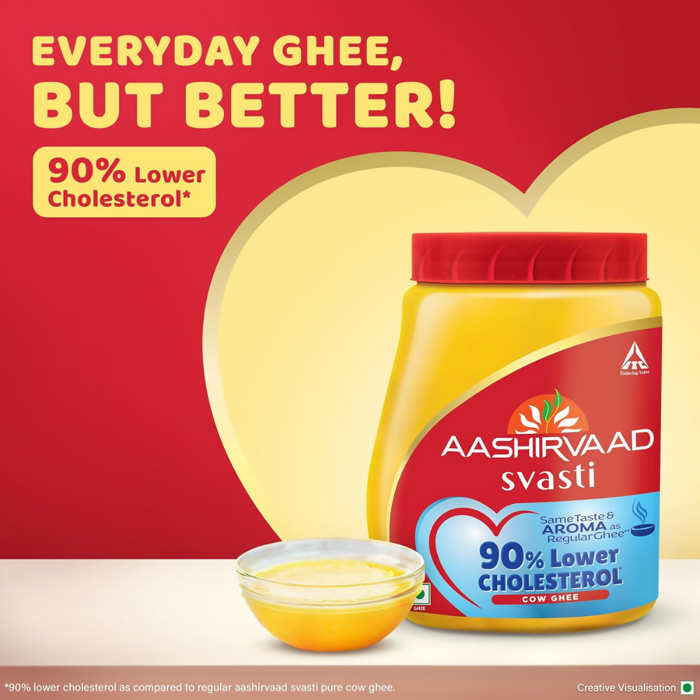 Aashirvaad Svasti 90% Lower Cholesterol Ghee - Distacart