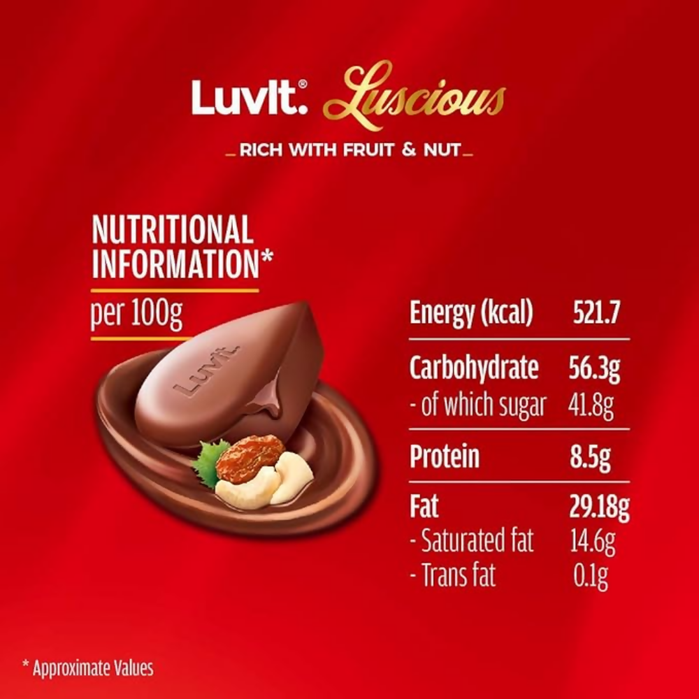 LuvIt. Luscious Fruit & Nut Chocolate Bars - Distacart
