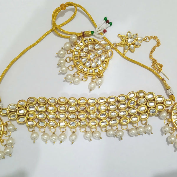 Joban Fashion Hand Made High Quality Gold Plated Base Metal Alloy Kundan Stone Studded Kundan Jewellery Set - Distacart