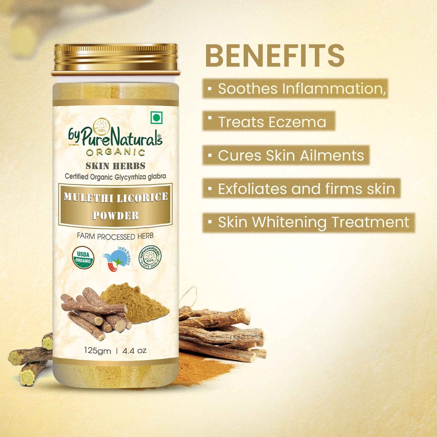 byPureNaturals Organic Mulethi Licorice Powder - Dista