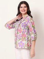 Thumbnail for Yufta Multi Cotton Shirt Collar Shrit Style Top