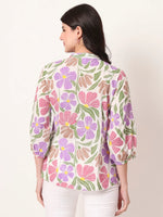 Thumbnail for Yufta Multi Cotton Shirt Collar Shrit Style Top