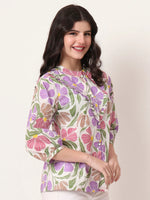 Thumbnail for Yufta Multi Cotton Shirt Collar Shrit Style Top