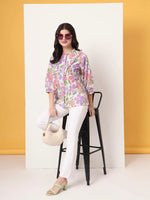 Thumbnail for Yufta Multi Cotton Shirt Collar Shrit Style Top
