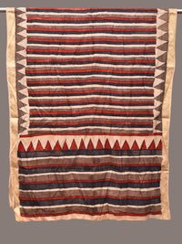 Thumbnail for Multicolor Kalamkari Hand Painted Sico Handloom Dupatta with Strips Design - Global Threads - Distacart