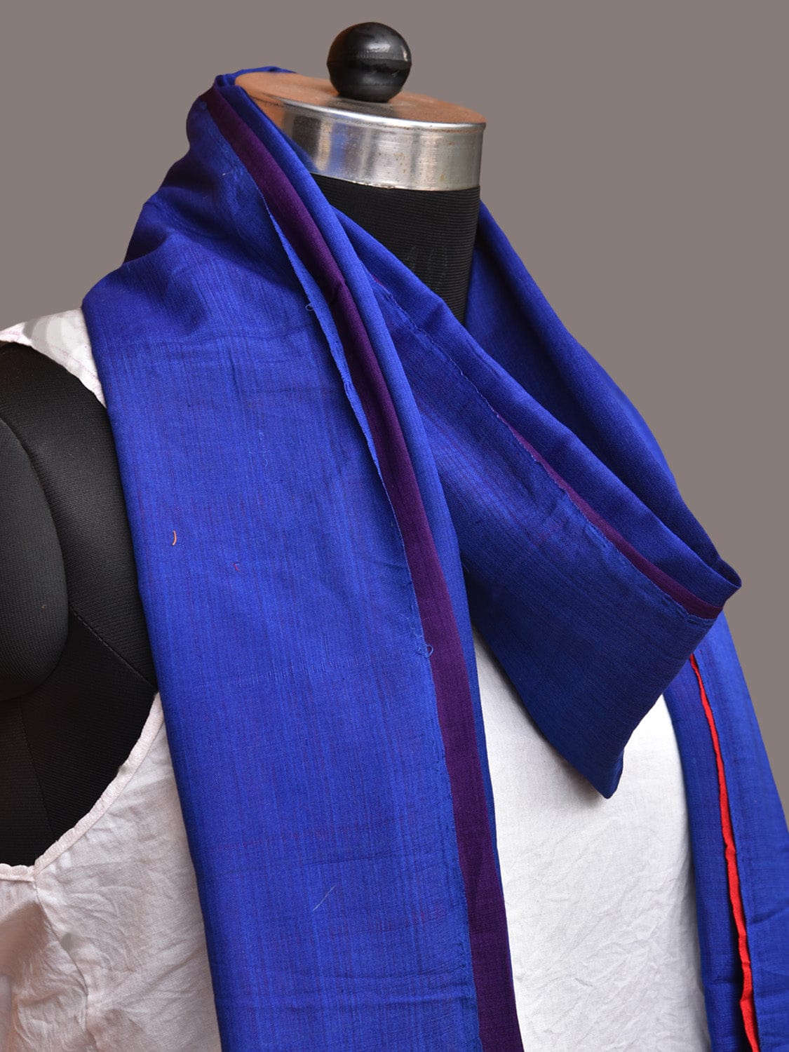 Multicolor Pochampally Ikat Cotton Handloom Plain Dupatta - Global Threads - Distacart