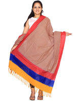Thumbnail for Multicolor Pochampally or Ikat Cotton Handloom Dupatta - Global Threads - Distacart