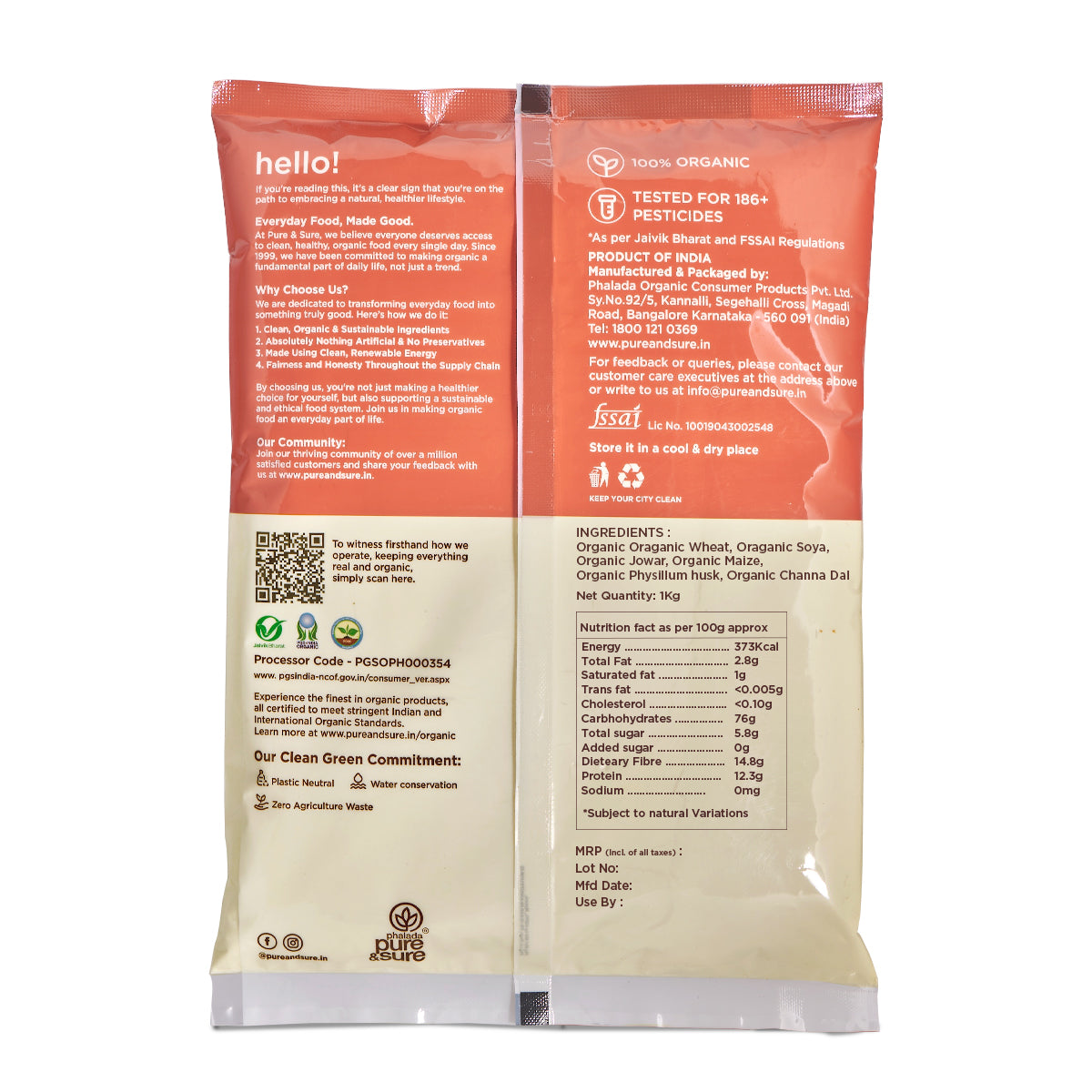 Pure & Sure Organic Multigrain Flour - Distacart