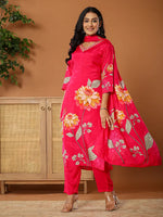 Thumbnail for Yufta Muslin Pink Kurta Dupatta Pant Set