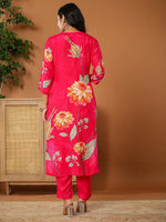 Thumbnail for Yufta Muslin Pink Kurta Dupatta Pant Set