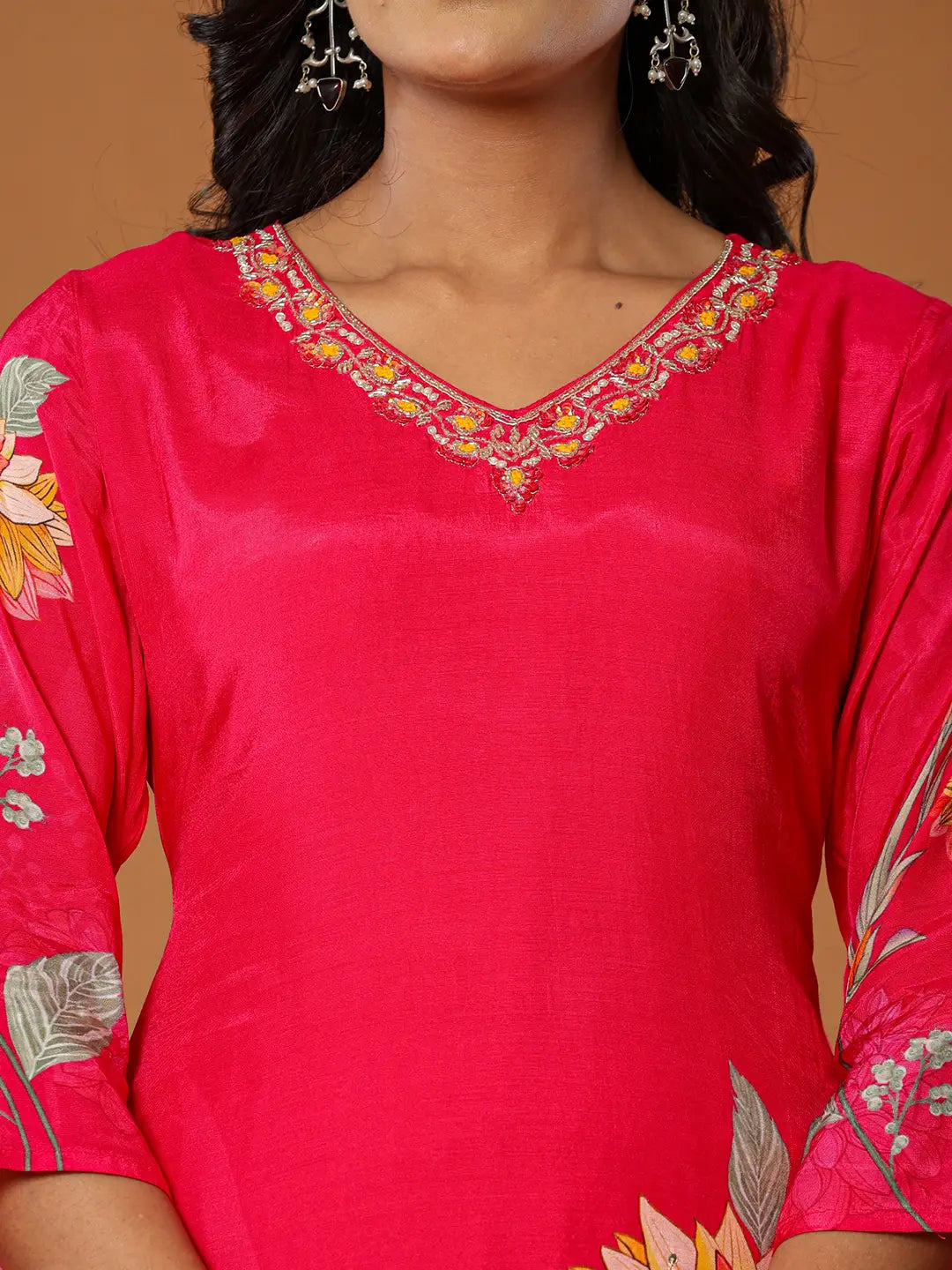 Yufta Muslin Pink Kurta Dupatta Pant Set