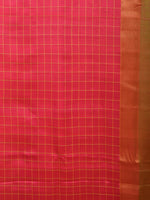 Thumbnail for Mustard and Pink Uppada Silk Handloom Saree with Body Buta and Checks Border Design - Global Threads - Distacart