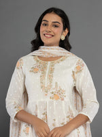 Thumbnail for Yufta Mustard Gota_Patti Cotton Anarkali Kurta Dupatta Pant Set