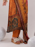 Thumbnail for Yufta Mustard Pure Shimmer Tissue With Pure Viscose Trouser And Shimmer Dupatta