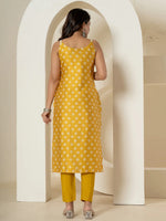 Thumbnail for Yufta Mustard Silk Kurta Dupatta Pant Set