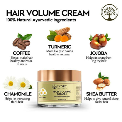 Ivory Natural Hair Volume Cream For Thicker, Fuller Looking Hair - Distacart