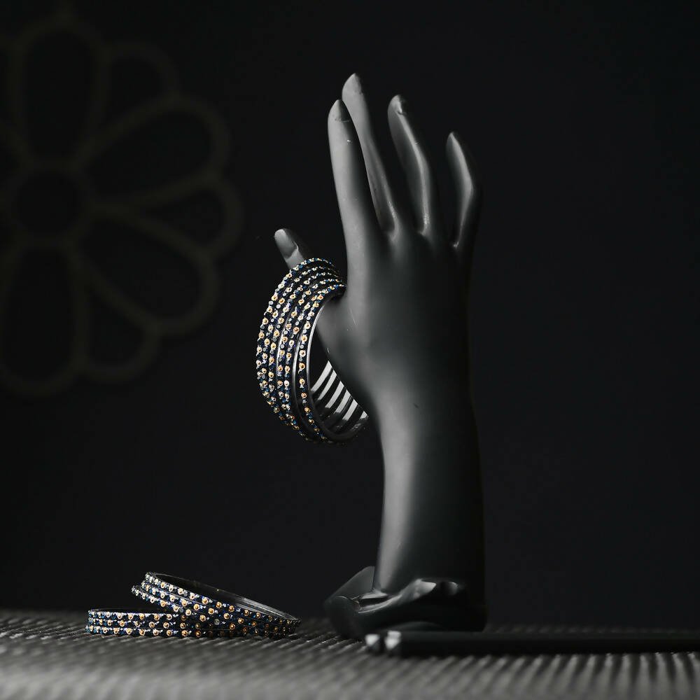 Afast Elegant Bridal & Wedding Party Fashion Bangle/Kada Set, Blue, Glass, Pack Of 12 Model No- A8 - Distacart