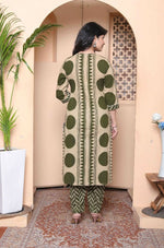 Thumbnail for Miravan Womens Polka Dot Printed V-Neck Kurta With Palazzo And Dupatta Set - Distacart