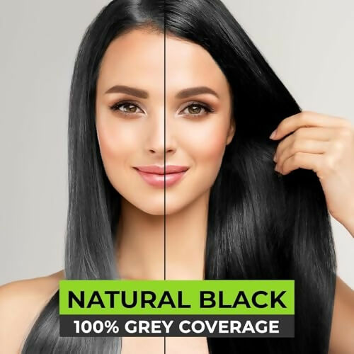 VCare Super Eazzy Hair Color Shampoo for Women and Men - Natural Black