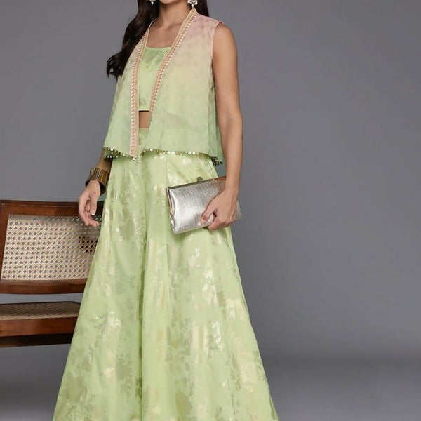 Ahalyaa Women's Traditional Wear Co-ods - Green - Distacart