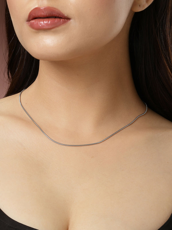 NVR Women's Silver-Toned German Silver Oxidised Chain - Distacart