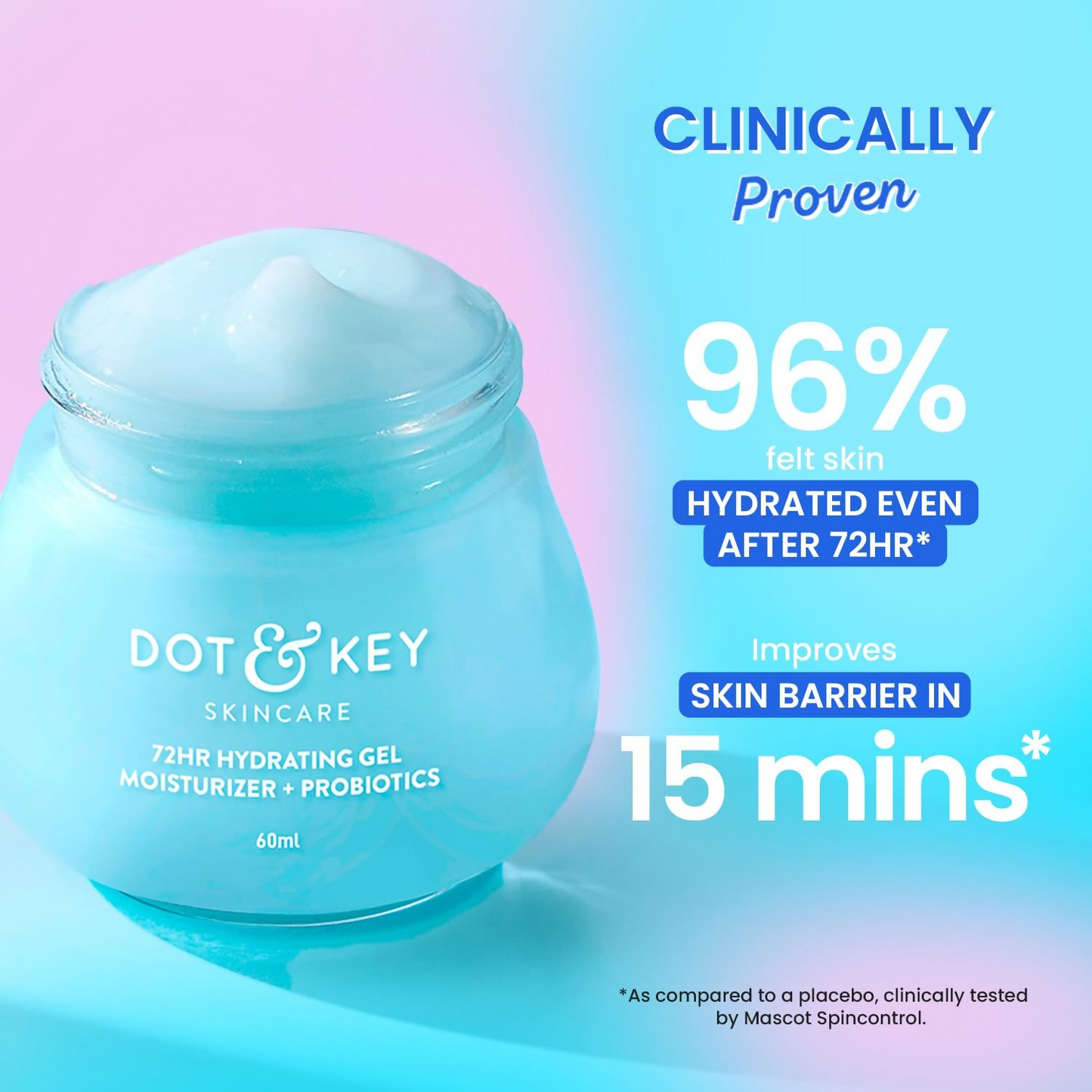 Dot & Key 72Hr Hydrating Gel + Probiotics Moisturizer For Face - Dista