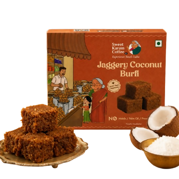 Sweet Karam Coffee Jaggery Coconut Burfi - Dista