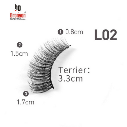 Bronson Professional Eyelash Set 3d False Long And Natural Eye Makeup - L02 - Dista