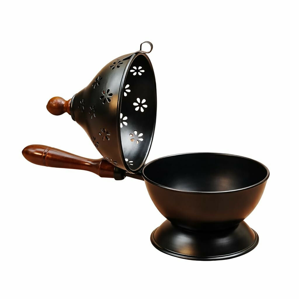 Not Available Metal Loban Dhoop Dani - Black Color - Dista