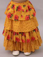 Thumbnail for Lil Drama Genda Phool Mustard Choli and Lehanga Set For Girls