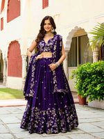 Thumbnail for Lehenga Mart Designer Indian Wedding Lehenga Choli-Blue - Distacart