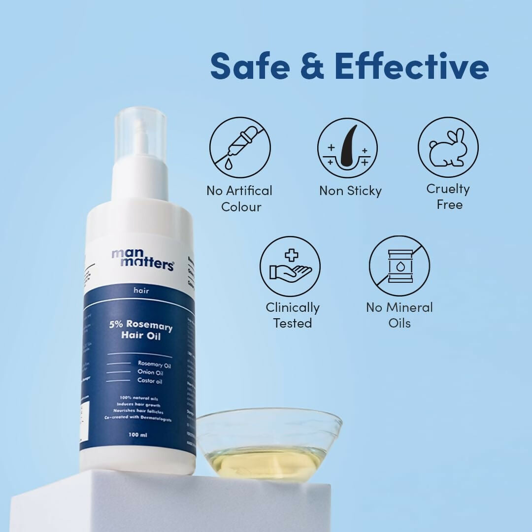 Man Matters Hair Oil With Rosemary, Onion, Bhringraj, Shikkai, Brahmi & Amla Oils