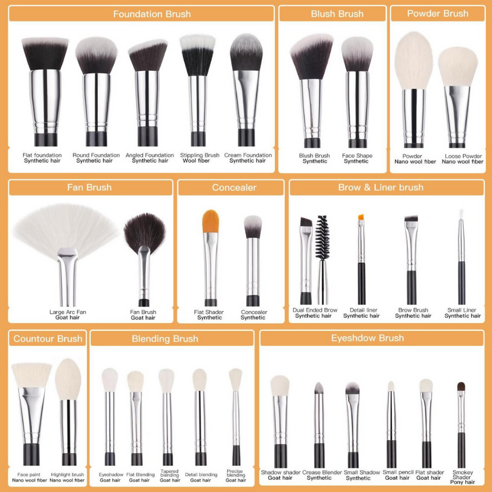 Bronson Professional Brush set for Face & Eye Luxury Makeup Tool - Dista