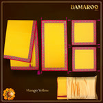 Thumbnail for Damaroo Combo Pack of 4 | Ornate Nylon Pooja Aasan & Mat | Jacquard Pink Trim & Tassels - Mango Yellow - Distacart