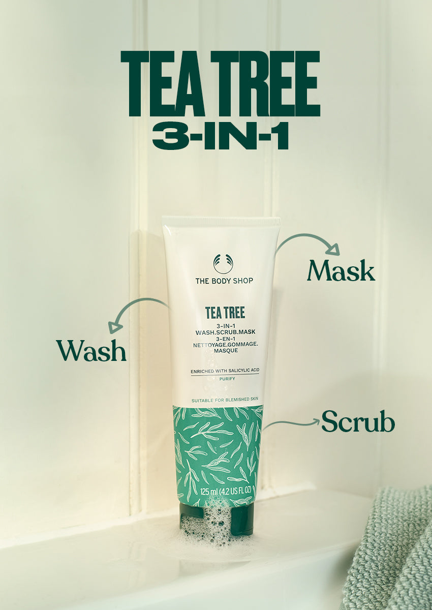 The Body Shop Tea Tree 3 IN 1 Wash Scrub Mask - Distacart