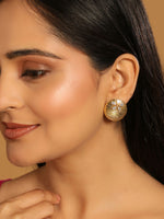 Thumbnail for Nuyug 22K Gold-Plated Floral Motif Stud Earrings