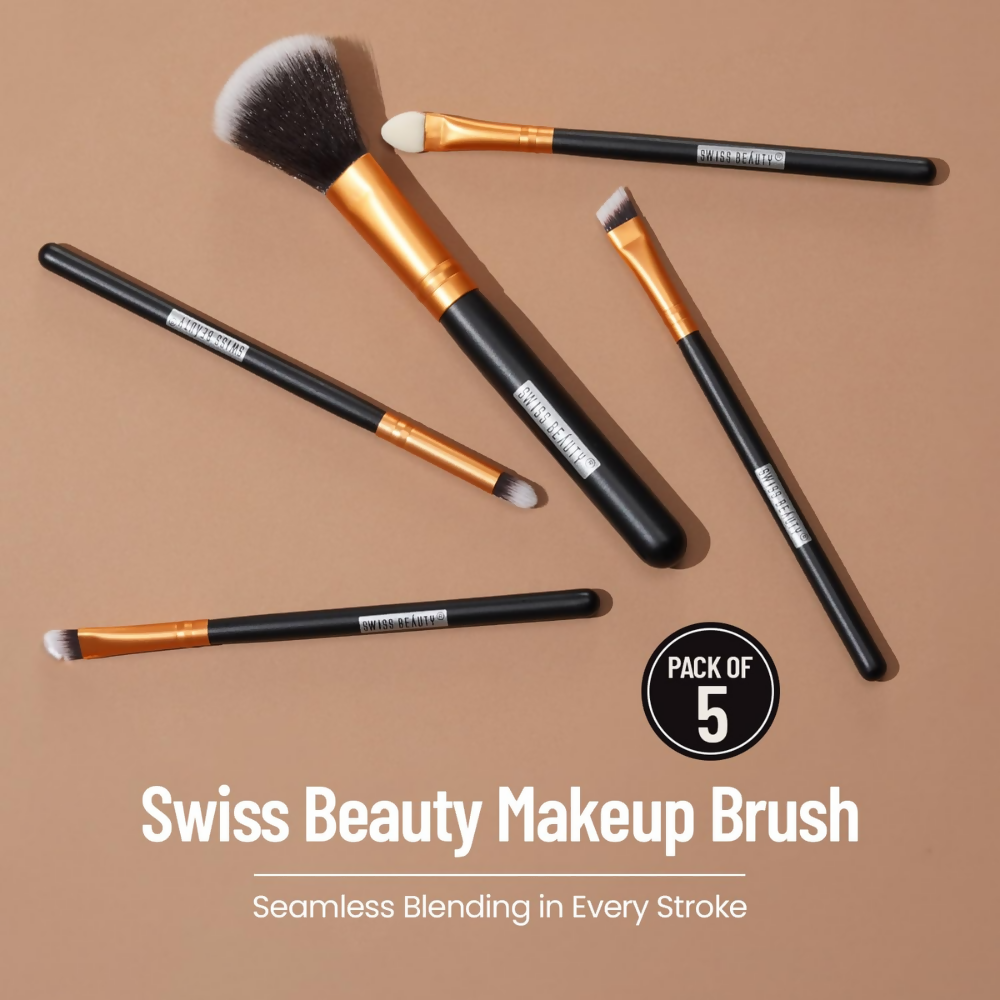Swiss Beauty Makeup Brushes - Gold - Dista