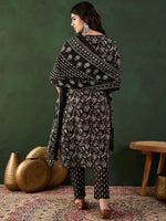 Thumbnail for Sangria Printed Pure Cotton Kurta Set With Dupatta
