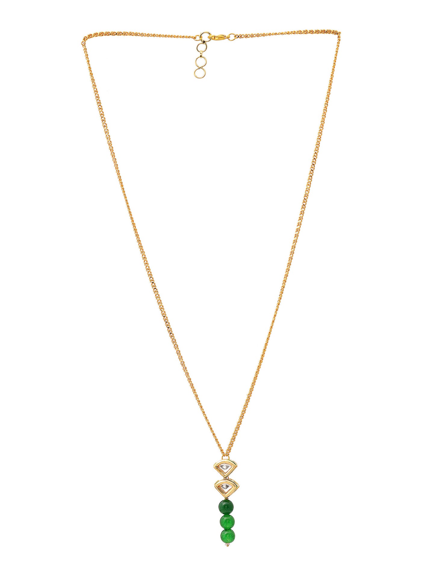 Ruby Raang Green Aventurine Kundan Necklace - Distacart