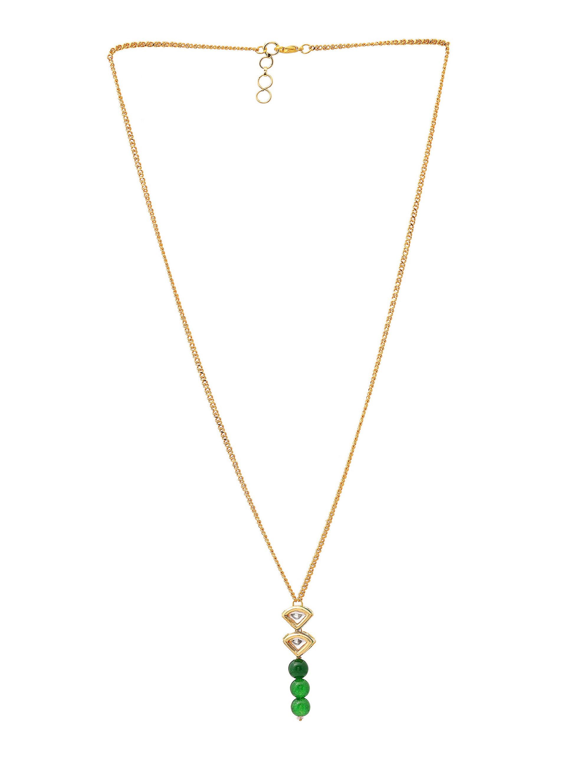 Ruby Raang Green Aventurine Kundan Necklace - Distacart