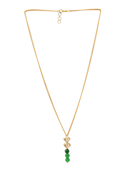 Ruby Raang Green Aventurine Kundan Necklace - Distacart