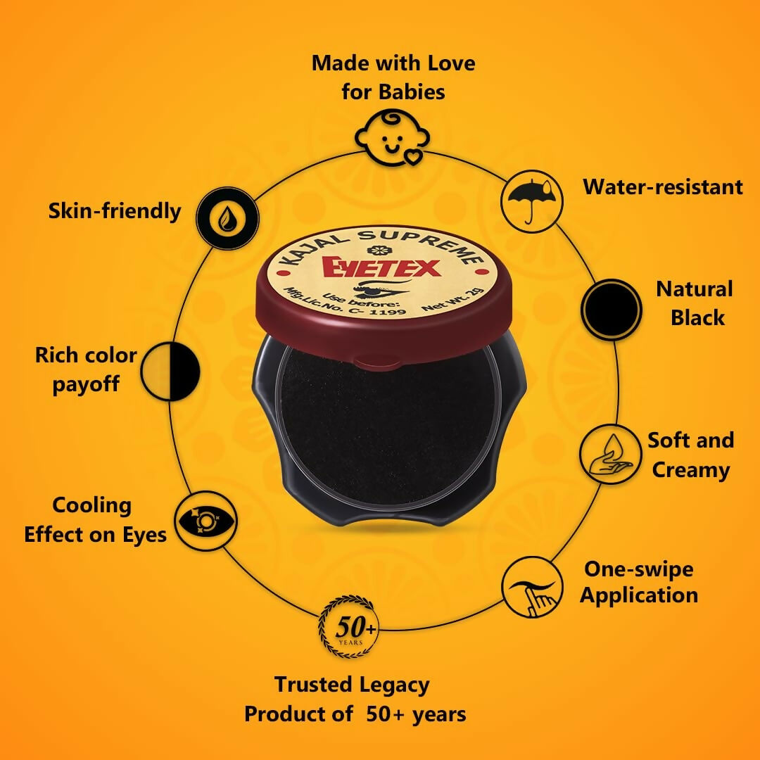 Eyetex Kajal Supreme Paste, Black - Dista