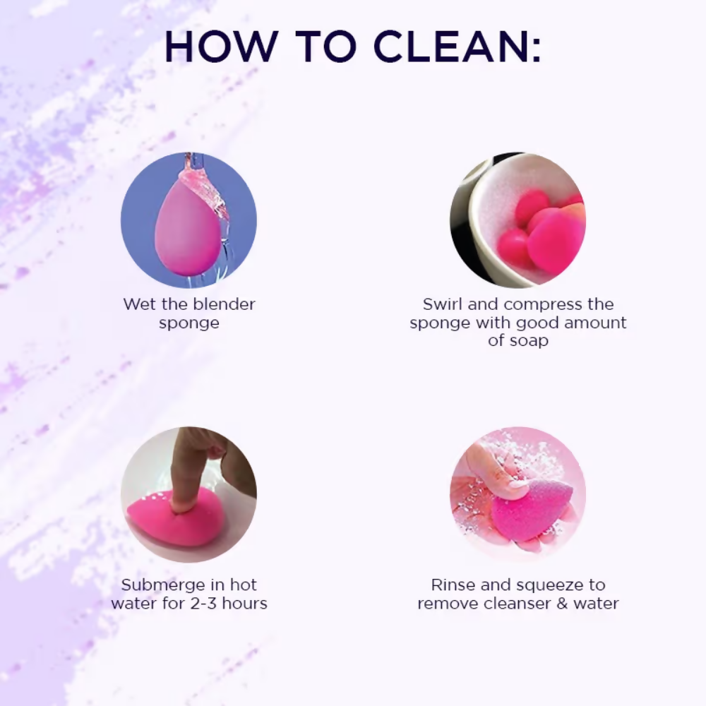 Bronson Professional Purple Beauty Blender Makeup Sponge,Applicator ,Puffs - Dista