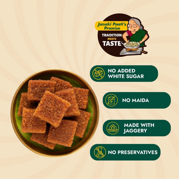 Sweet Karam Coffee Jaggery Coconut Burfi - Distacart