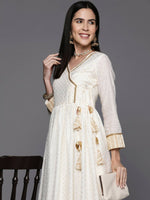 Thumbnail for Ahalyaa Women's Traditional wear Ethnic Dress - Off White - Distacart