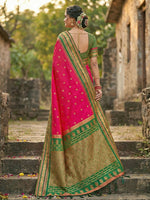Thumbnail for Shree Shyam Fashion Pink Soft Silk Saree - Distacart
