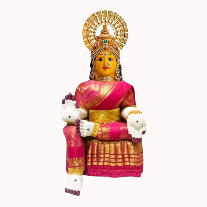 Ammavari Idol Varalakshmi Idol Full Set with Face - Pink - Dista