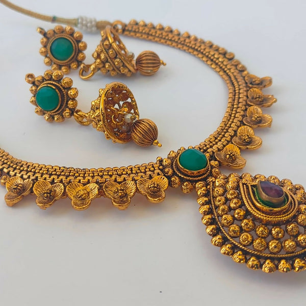 Multicolor Antique Necklace With Earrings - Distacart