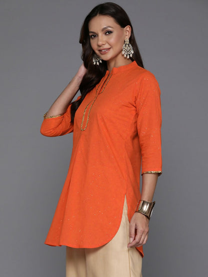 Ahalyaa Women's Traditional Wear Tunic - Orange - Distacart